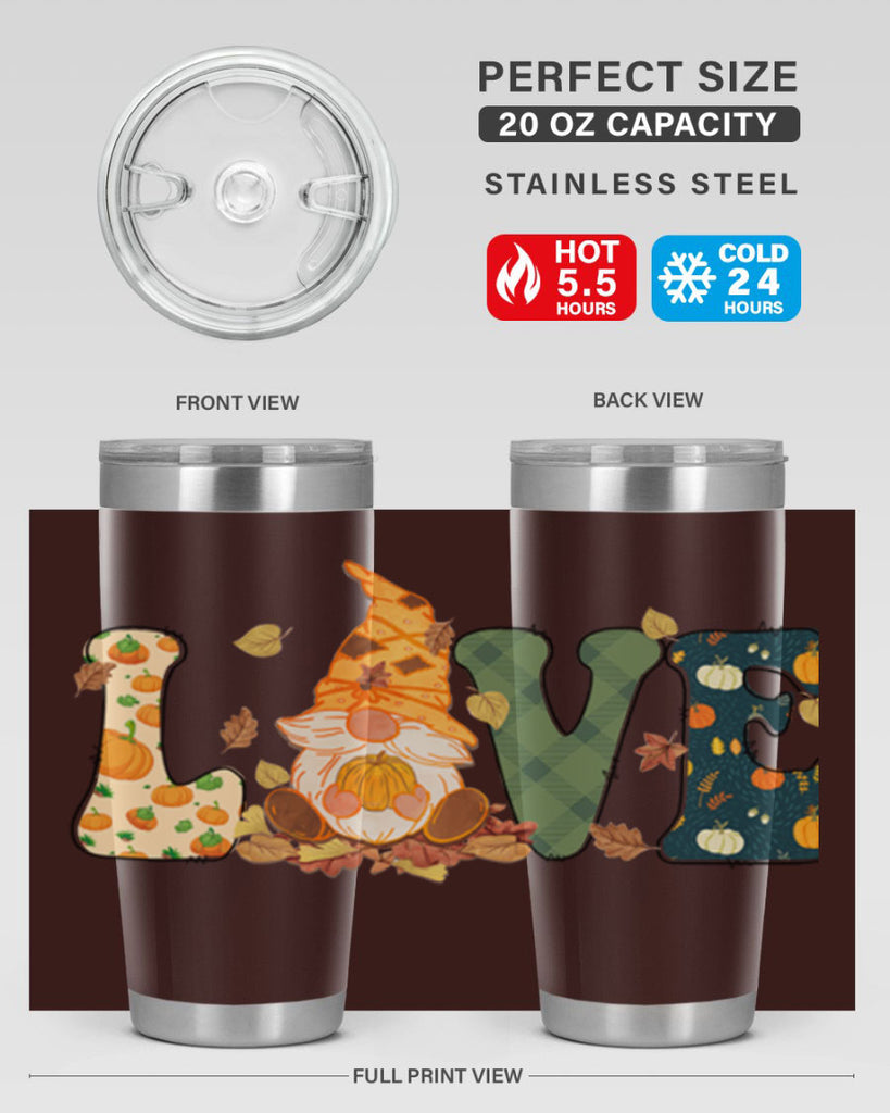 LOVEFallAutumnGnome 415#- fall- Tumbler