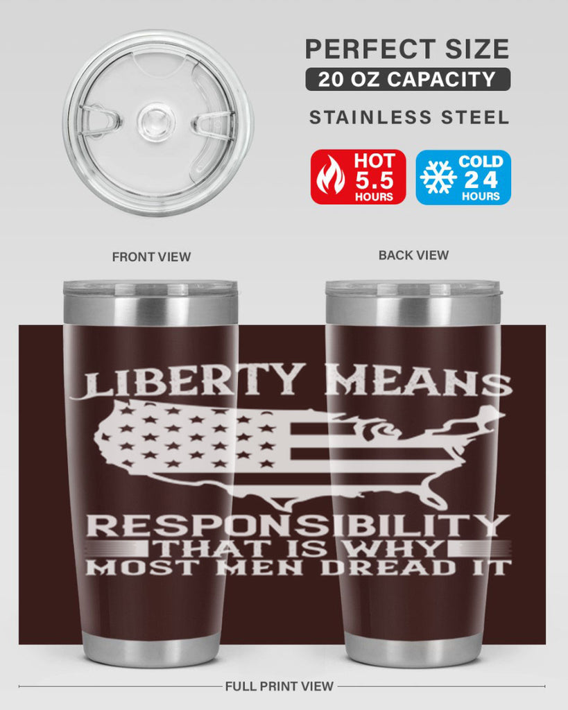 Liberty means responsibility That is why most men dread it Style 130#- Fourt Of July- Tumbler