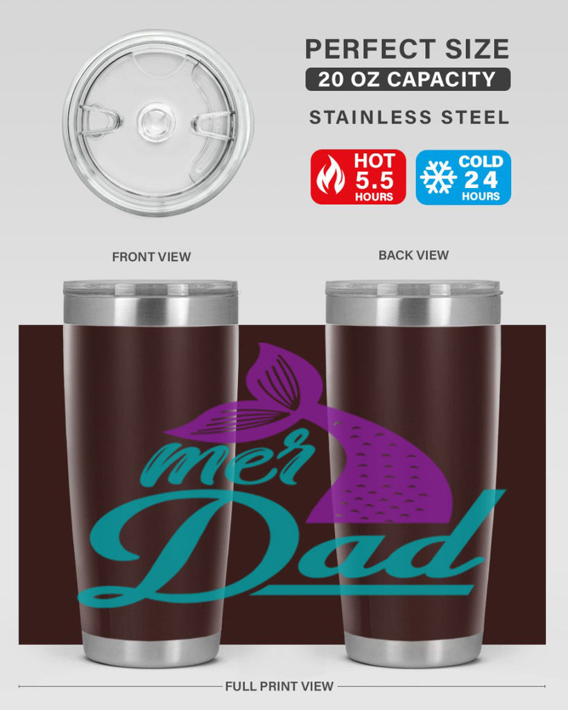 Mer Dad 325#- mermaid- Tumbler