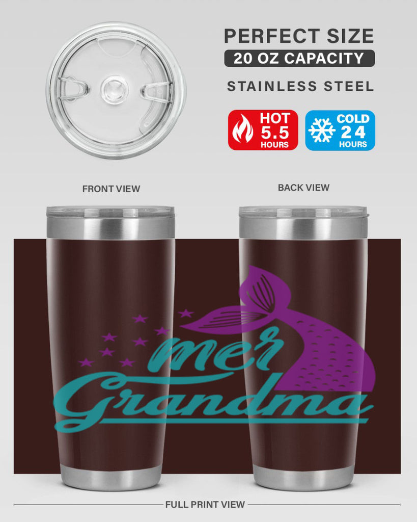 Mer Grandma 328#- mermaid- Tumbler