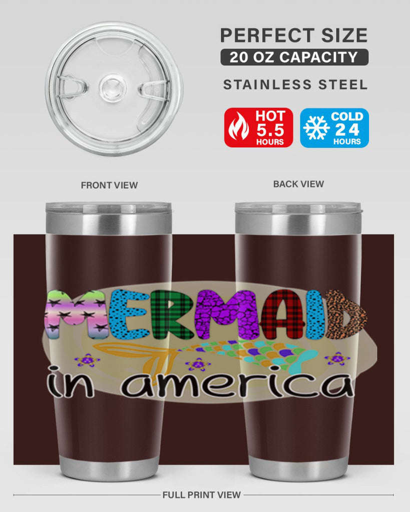 Mermaid In America 419#- mermaid- Tumbler