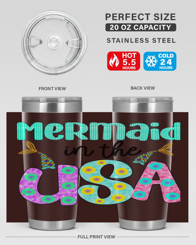 Mermaid In The Usa 421#- mermaid- Tumbler