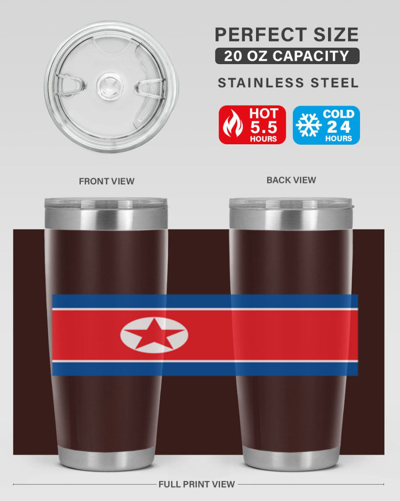 North Korea 70#- world flags- Tumbler