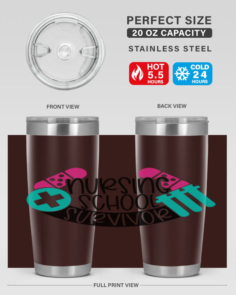 Nursing School Survivor Style Style 64#- nurse- tumbler