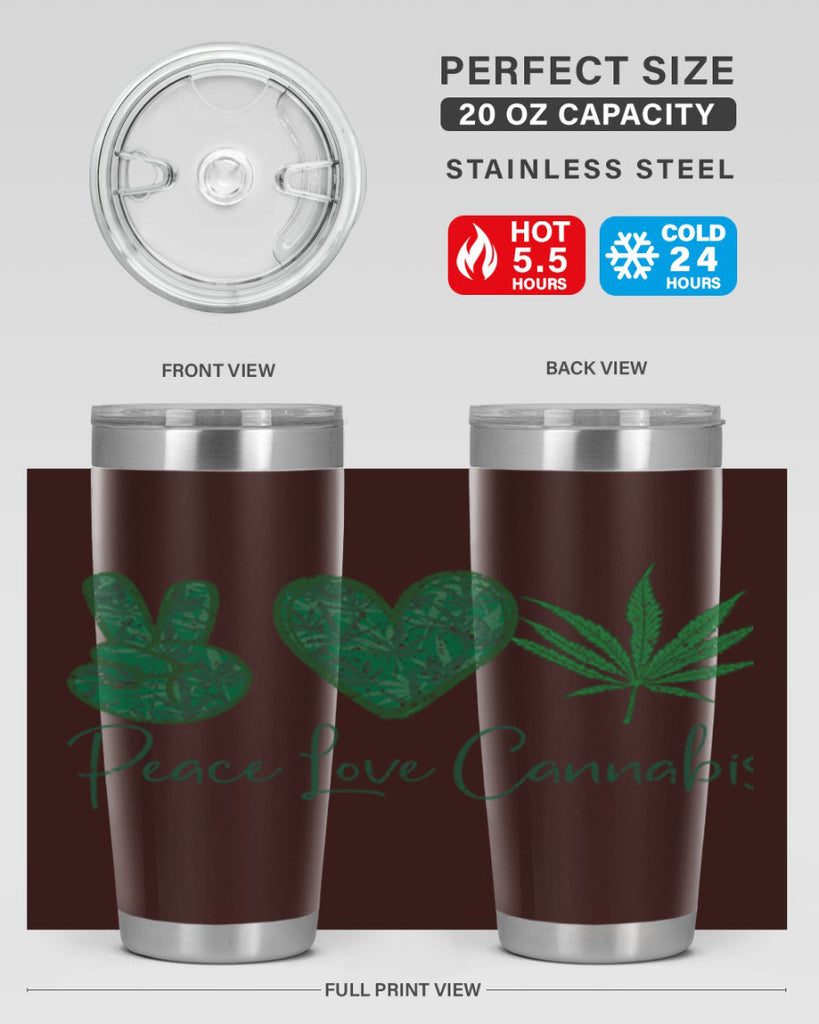 Peace Love Cannabis Sublimation 217#- marijuana- Tumbler