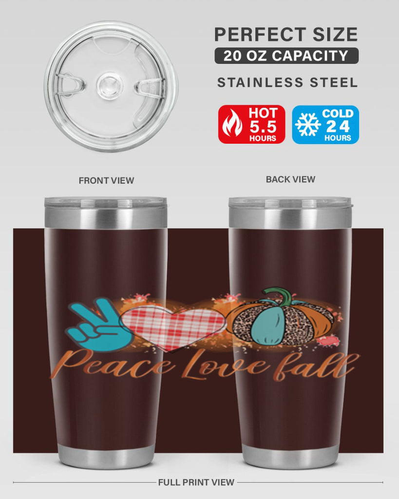 Peace Love Fall 466#- fall- Tumbler
