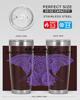 Purple Elephant Alzheimer Awareness 212#- alzheimers- Tumbler