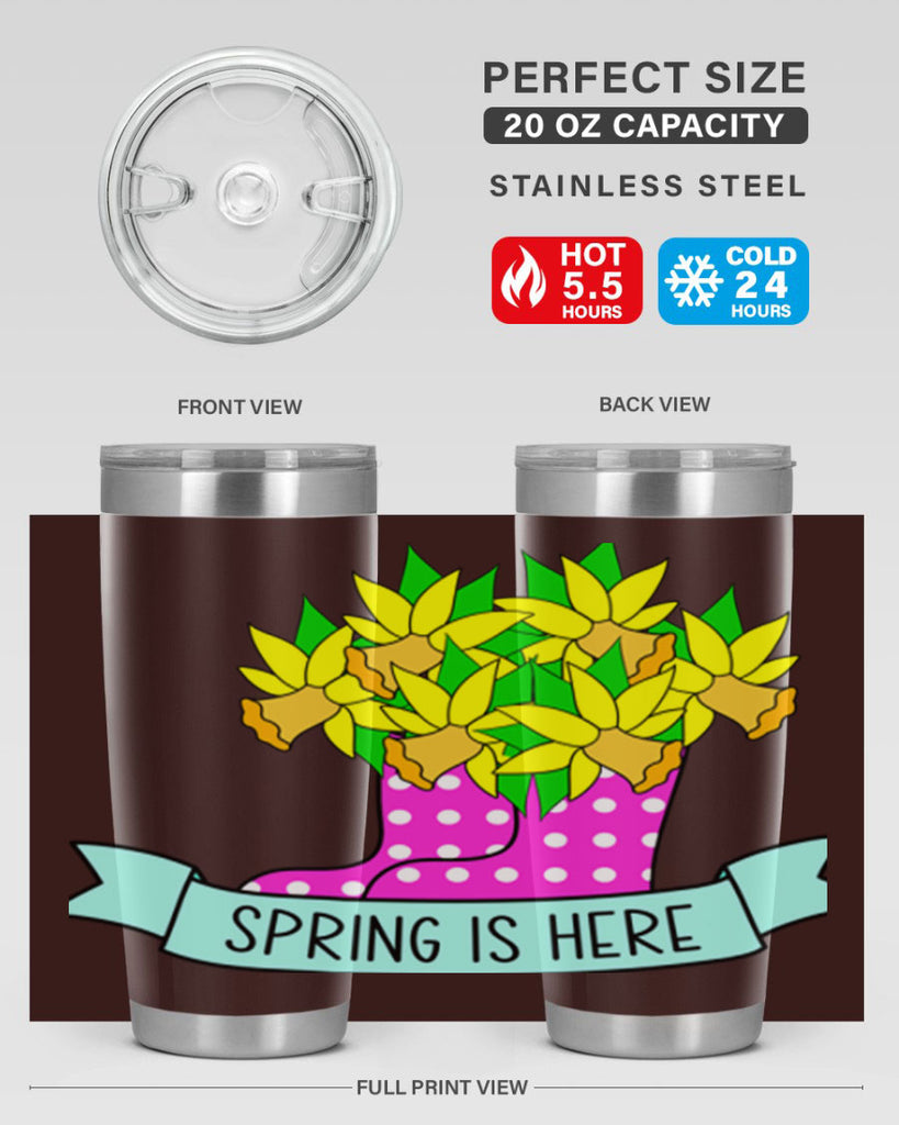 Spring is here daffodil rainboots442#- spring- Tumbler