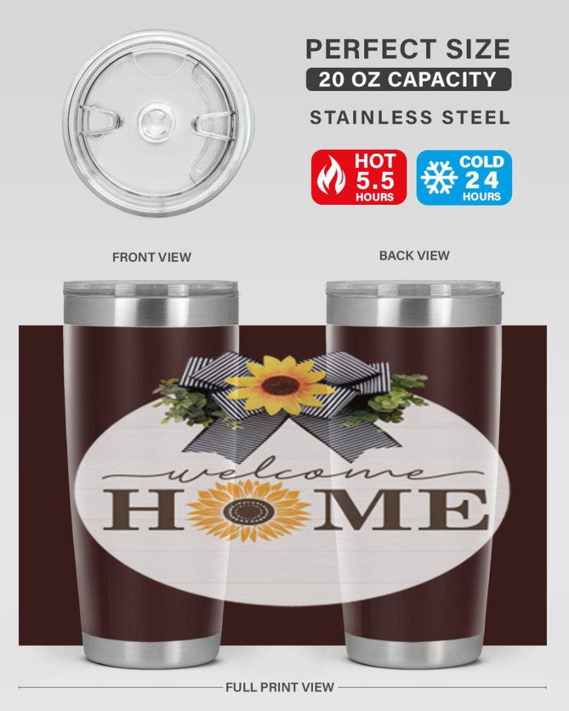 Welcome Home sunflower Mockup572#- spring- Tumbler