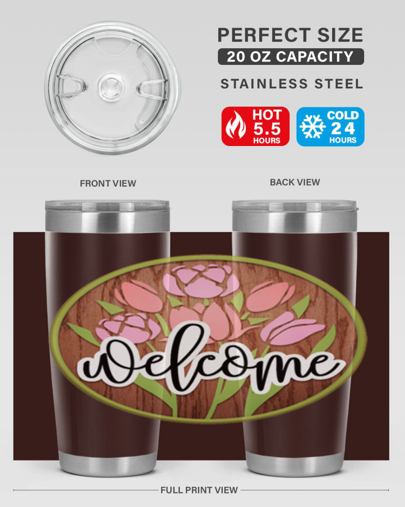 Welcome flowers bouquet Mockup570#- spring- Tumbler