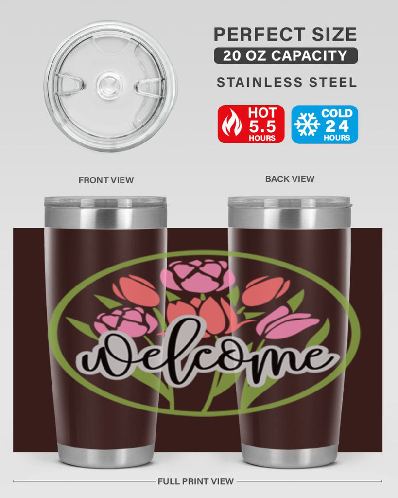 Welcome flowers bouquet571#- spring- Tumbler