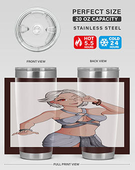White hair girl wearing summer outfit 40#- anime- Tumbler