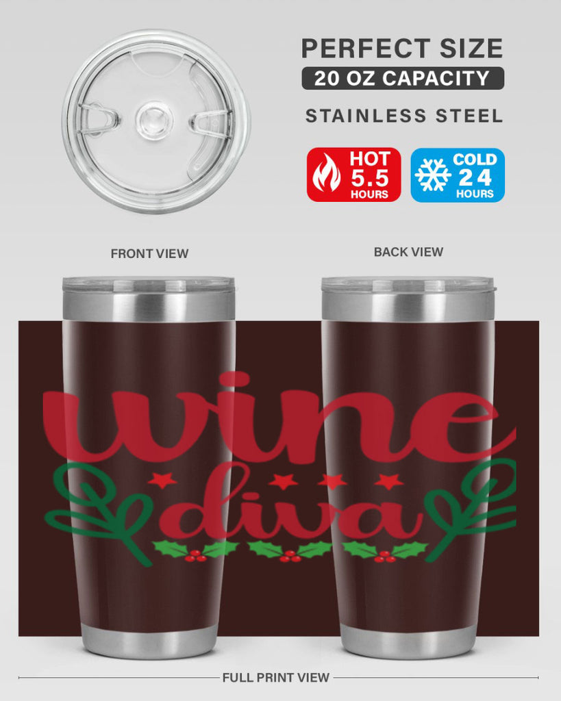 Wine Diva 482#- winter- Tumbler