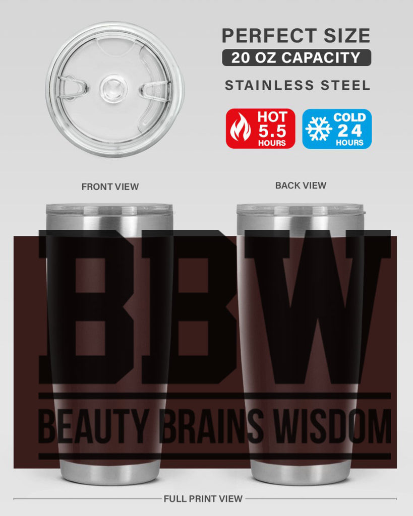 bbw beauty brains wisdom 263#- black words phrases- Cotton Tank