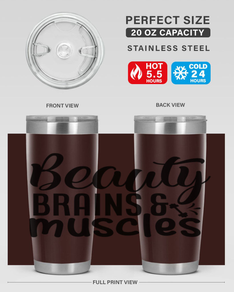 beauty brains muscles 51#- gym- Tumbler