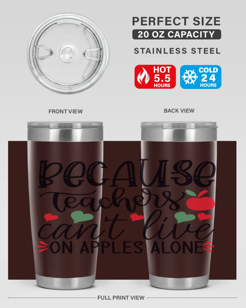 because teachers cant live on apples alone Style 192#- teacher- tumbler