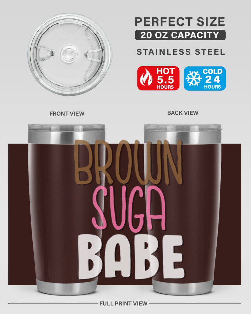 brown suga babe 190#- black words phrases- Cotton Tank