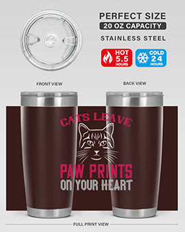 cats leave paw prints on your heart Style 39#- cat- Tumbler