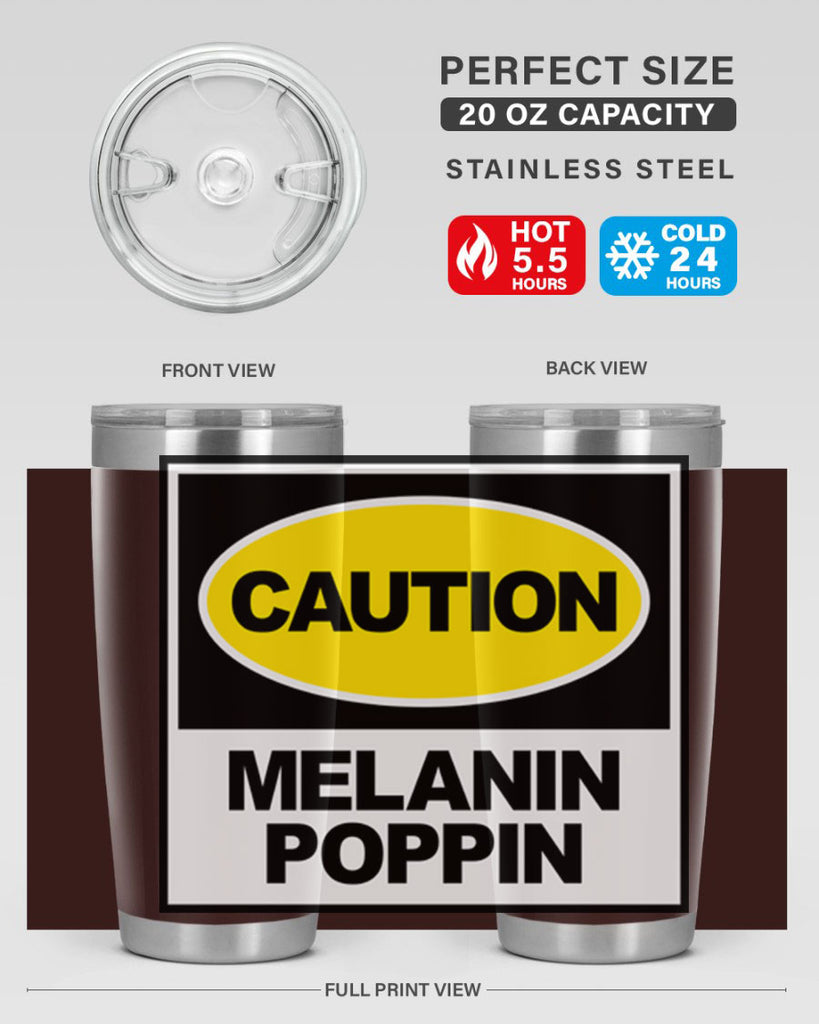 caution melanin poppin 188#- black words phrases- Cotton Tank