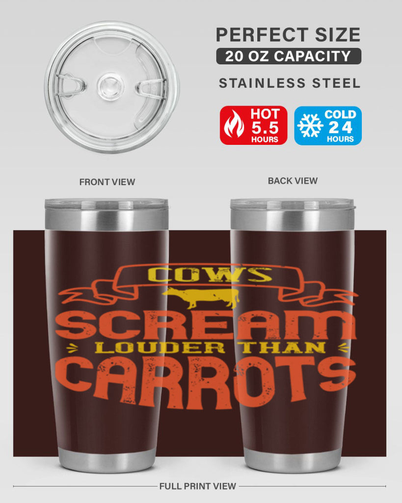 cows scream louder than carrots 71#- vegan- Tumbler