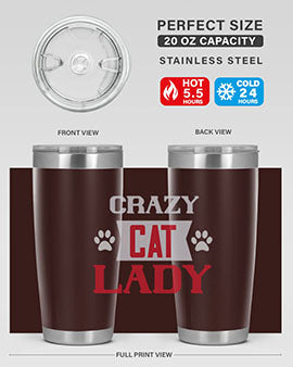 crazy cat lady Style 44#- cat- Tumbler