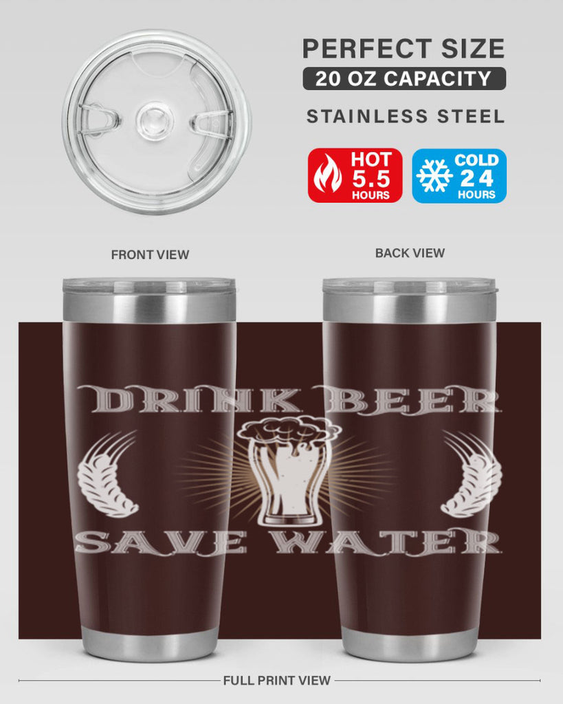 drink beer save water 93#- beer- Tumbler