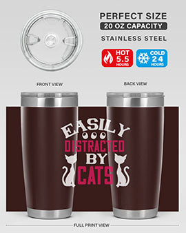 easily distracted by cats Style 46#- cat- Tumbler