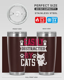 easily distracted by cats Style 47#- cat- Tumbler