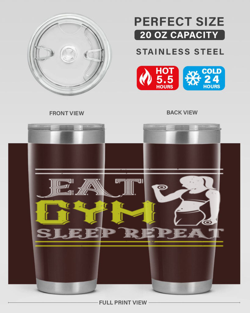 eat gym sleep repeat 69#- gym- Tumbler