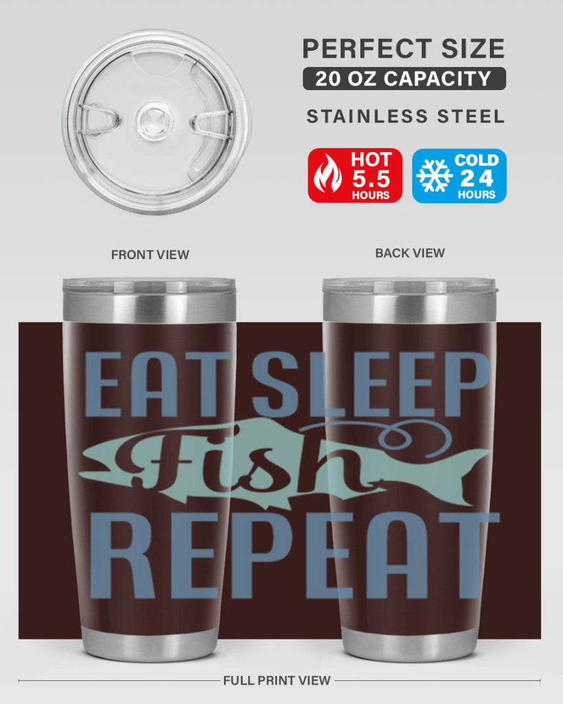 eat sleep fish repeat 222#- fishing- Tumbler