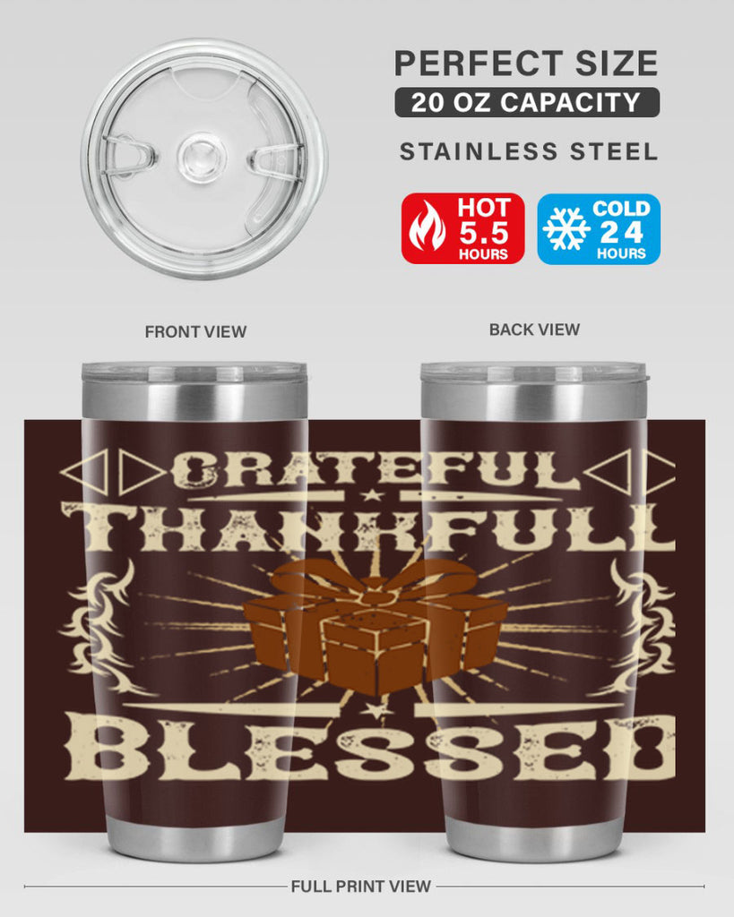 grateful thankfull blessed 40#- thanksgiving- Tumbler