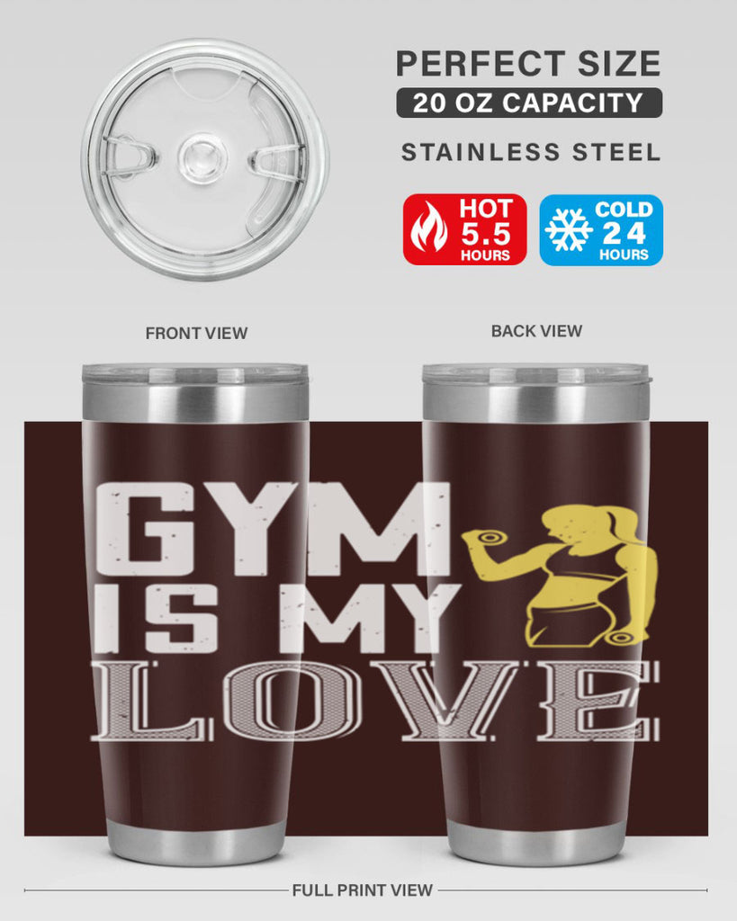gym is my love 98#- gym- Tumbler