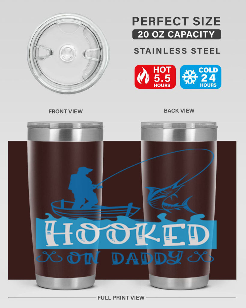 hooked on daddy 218#- fishing- Tumbler