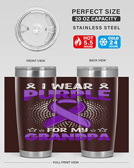 i wear purple for grandpa 172#- alzheimers- Tumbler