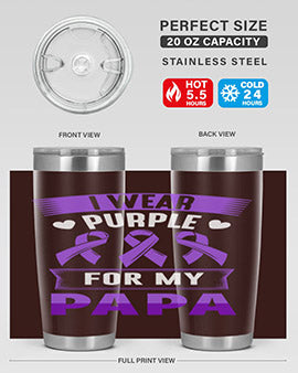 i wear purple for papa 174#- alzheimers- Tumbler