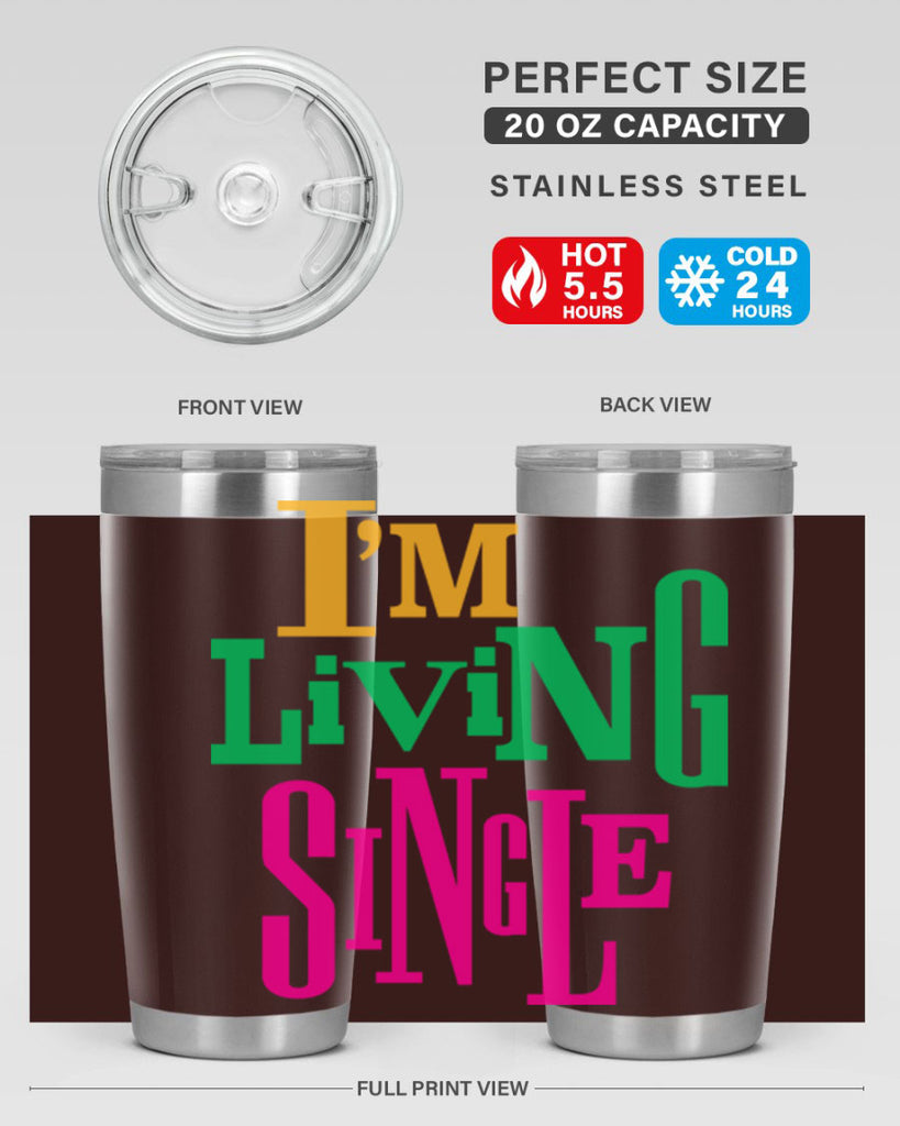 im living single 108#- black words phrases- Cotton Tank