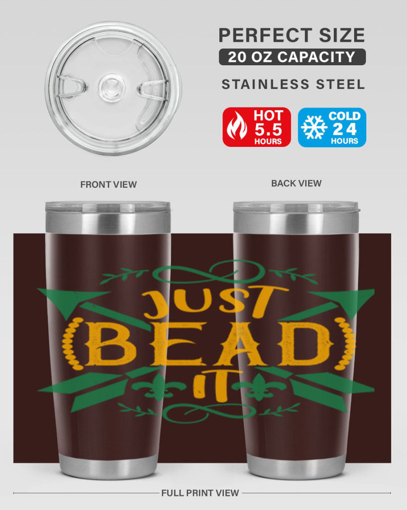 just bead it 56#- mardi gras- Tumbler