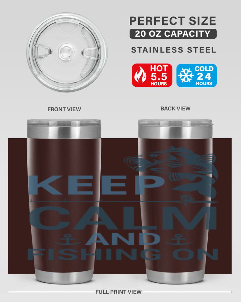 keep calm 65#- fishing- Tumbler