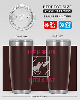 life is better with a cat Style 63#- cat- Tumbler