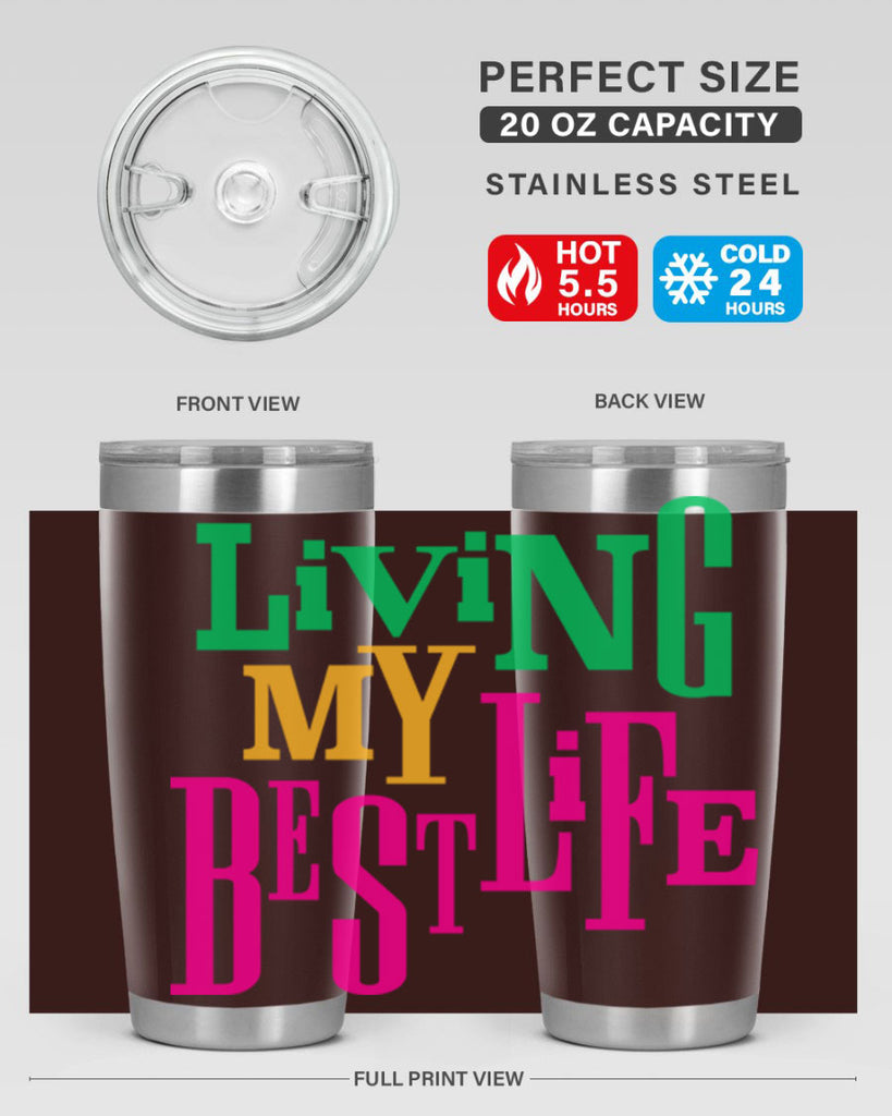 living my best life 96#- black words phrases- Cotton Tank
