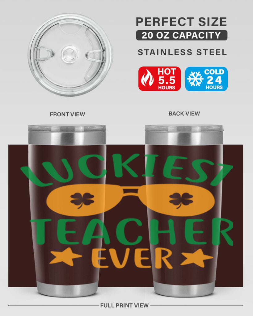 luckiest teacher ever 13#- mardi gras- Tumbler