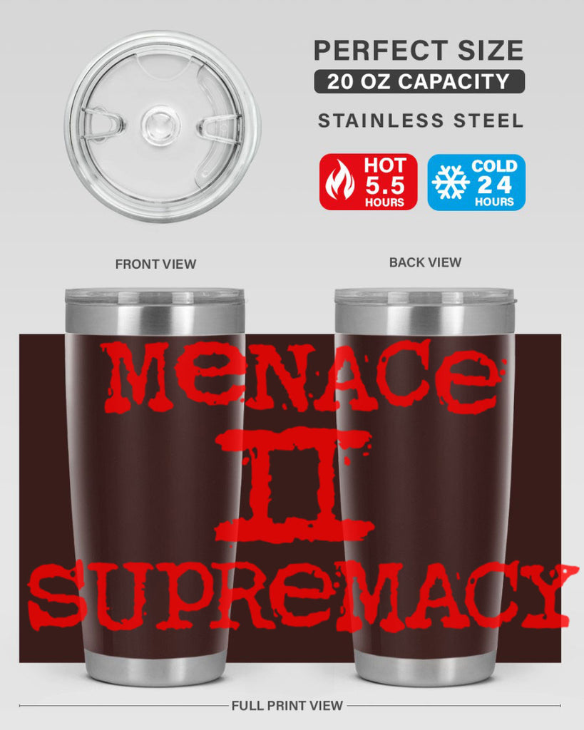 menace to supremacy 69#- black words phrases- Cotton Tank