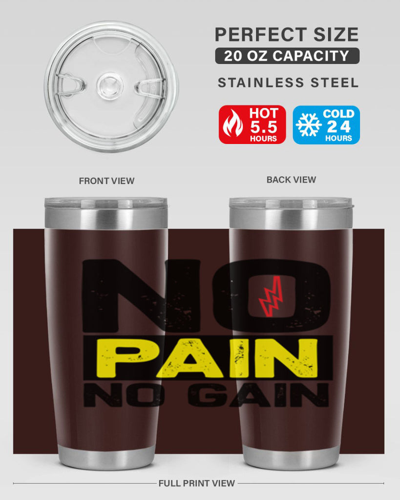 no pain no gain 5#- gym- Tumbler