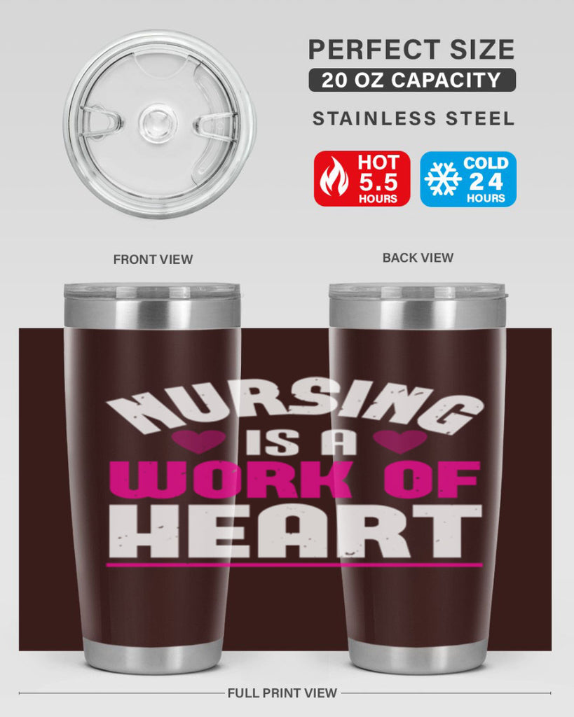 nursing is a work of heart Style 261#- nurse- tumbler