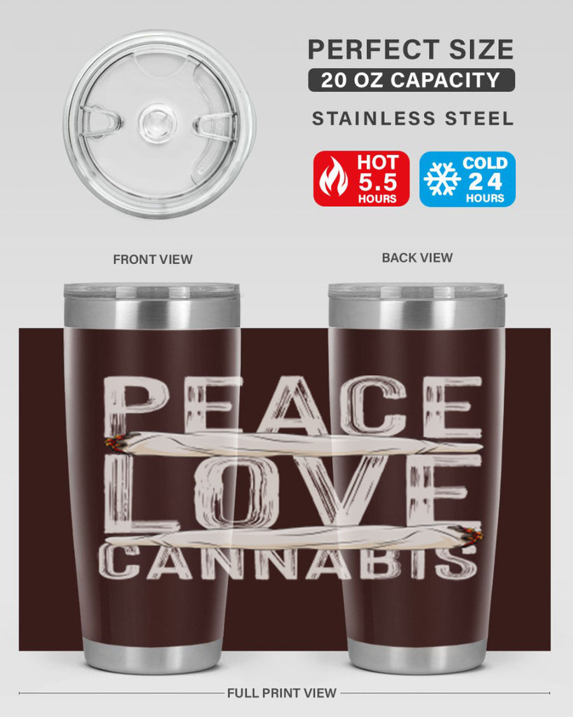 peace love cannabis 216#- marijuana- Tumbler