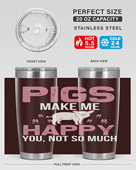 pigs make me happy Style 35#- pig- Tumbler