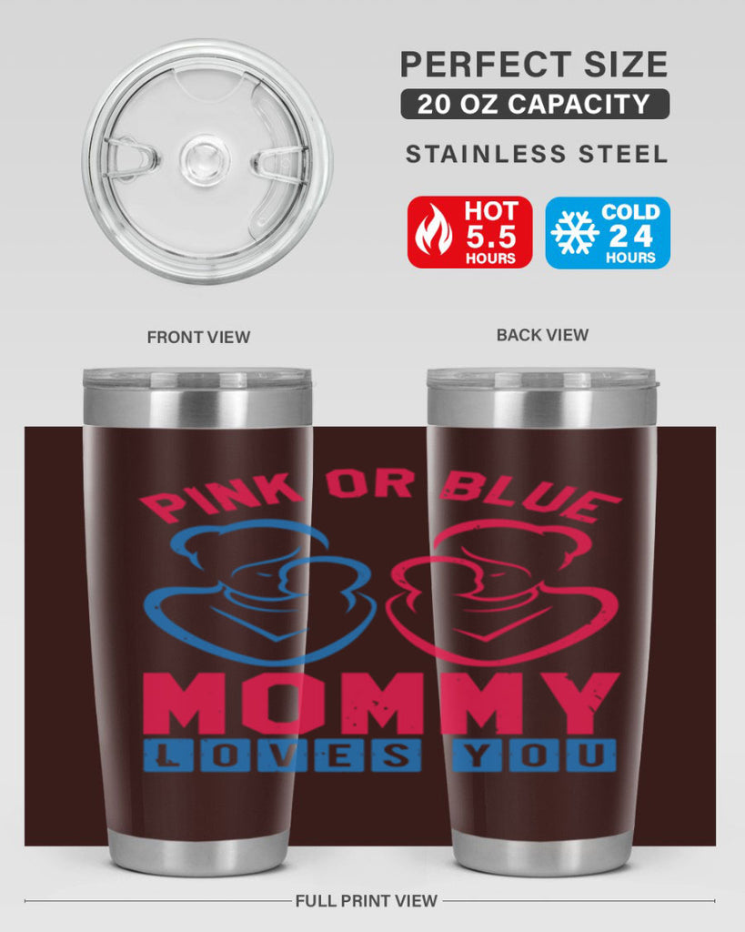 pink or blue Mommy Loves you Style 21#- baby shower- tumbler