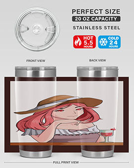 pretty woman with fresh juice in summer 37#- anime- Tumbler