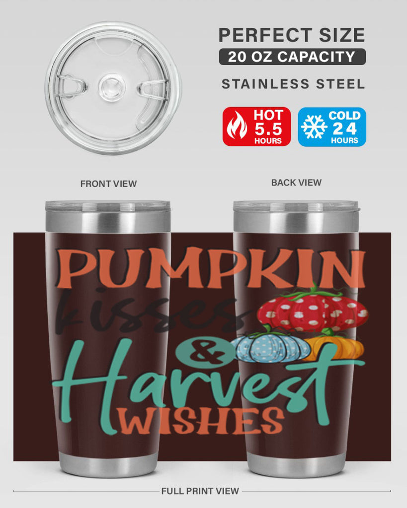 pumpkin kisses harvest wishes 526#- fall- Tumbler