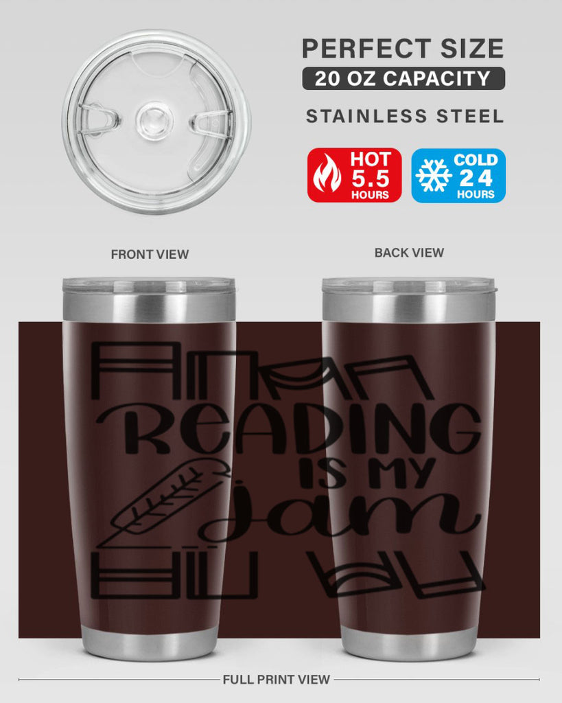 reading is my jam 29#- reading- Tumbler